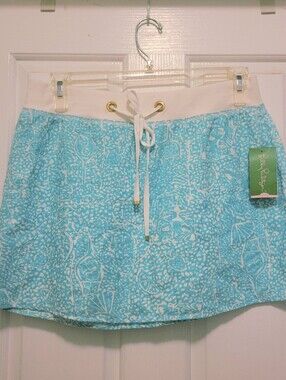 NWT Lilly Pulitzer Shorely Blue & White Hayden Skirt Size M